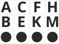 Reithalle Buchstaben A, C, F, H, B, E, K, M und vier Kreise.