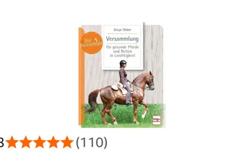 Buchcover "Versammlung für gesunde Pferde und Reiten in Leichtigkeit" zeigt eine Reiterin auf einem braunen Pferd.