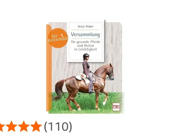 Buchcover "Versammlung für gesunde Pferde und Reiten in Leichtigkeit" zeigt eine Reiterin auf einem braunen Pferd.